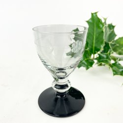 Retro likrglas med sort fod