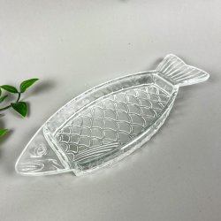 Lille vintage fiskesk�l glas