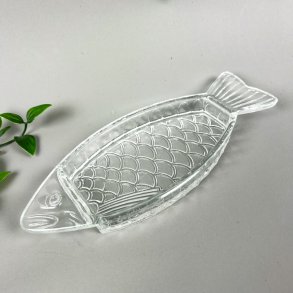 Lille vintage fiskesk�l glas