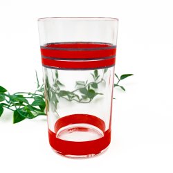 Retro drikkeglas med rde striber