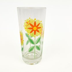 Blomstret retro drikkeglas
