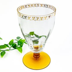 Elegant ravfarvet vintage drikkeglas
