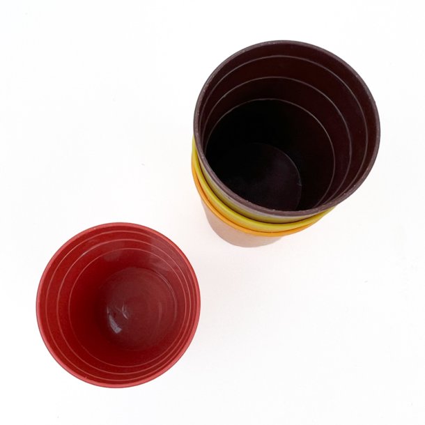 Fire sm� Tupperware retro kopper