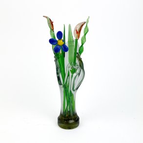 Retro glasblomster med vase