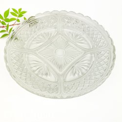 Vintage glasfad med diamantm�nster