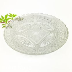 Vintage glasfad med diamantm�nster