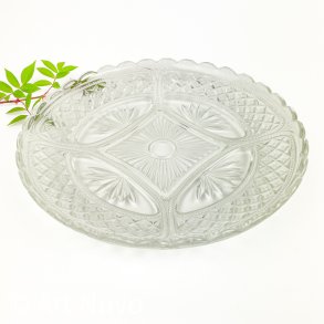 Vintage glasfad med diamantm�nster