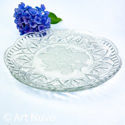 Vintage glasfad med frugtmotiv