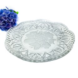 Vintage glasfad med frugtmotiv