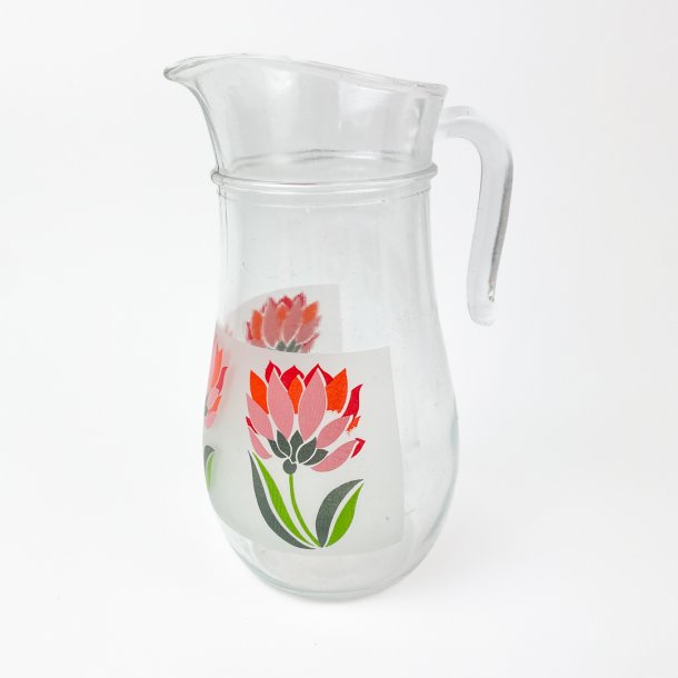Retro glaskande med blomster