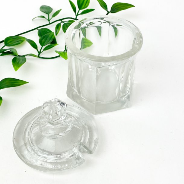 Lille retro glaskrukke med lg