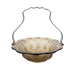 R�gfarvet vintage glassk�l med s�lvplethank