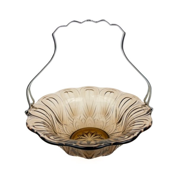 R�gfarvet vintage glassk�l med s�lvplethank