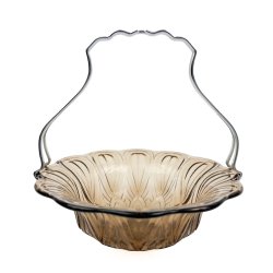 R�gfarvet vintage glassk�l med s�lvplethank