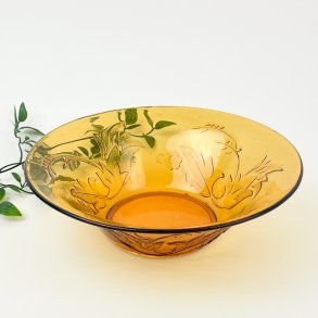 Bernsteinfarbene Vintage-Glasschale  