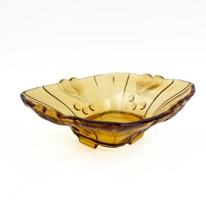 Ravfarvet vintage glassk�l 