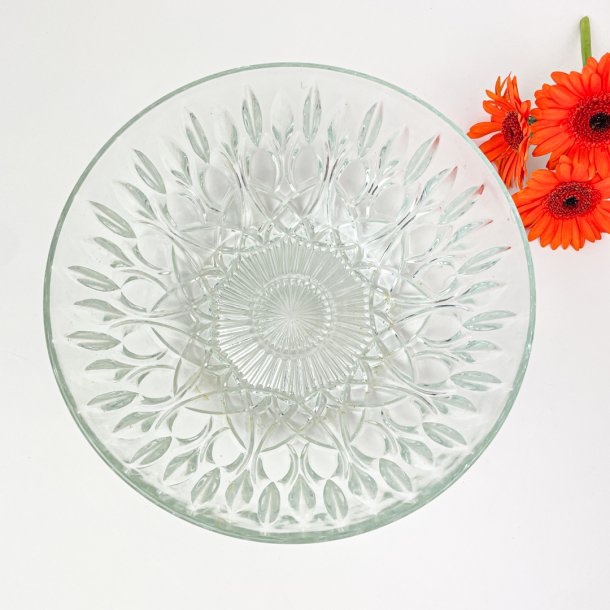 Klare Glasschale mit Muster