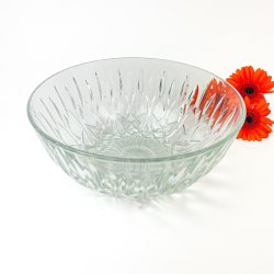 Klare Glasschale mit Muster