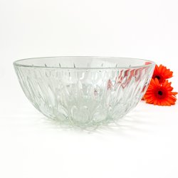 Klare Glasschale mit Muster