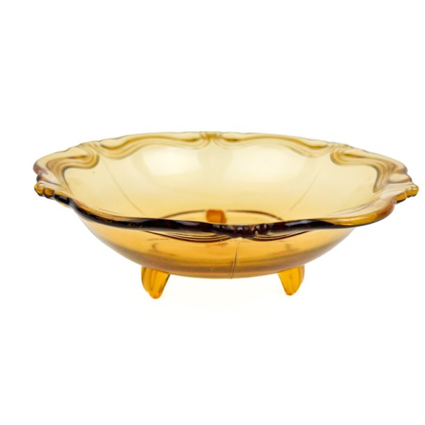 Ravfarvet vintage glassk�l p� f�dder