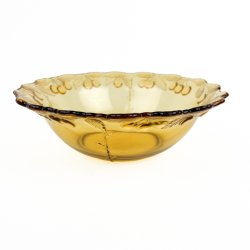 Ravfarvet vintage glassk�l med kirseb�r