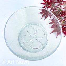 Vintage glassk�l med m�nster