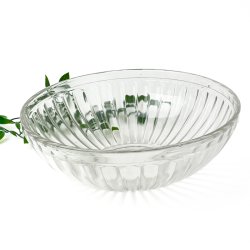 Vintage glasskl med riflet mnster