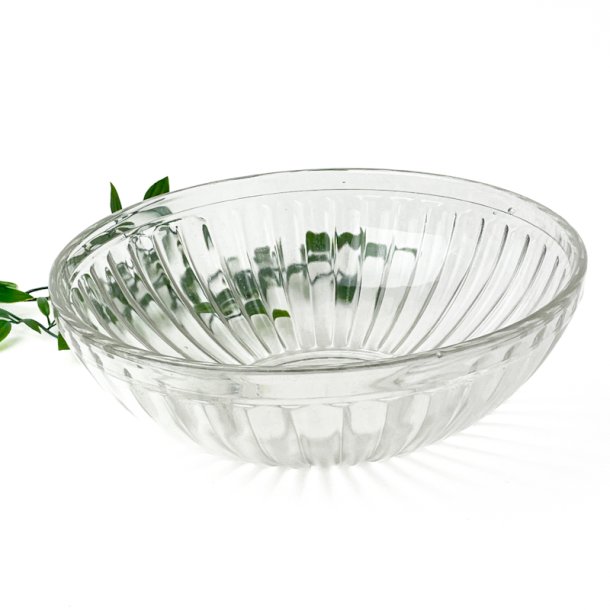 Vintage glasskl med riflet mnster