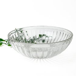 Vintage glasskl med riflet mnster