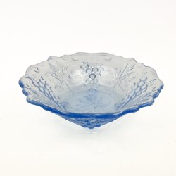 Smuk bl� vintage glassk�l