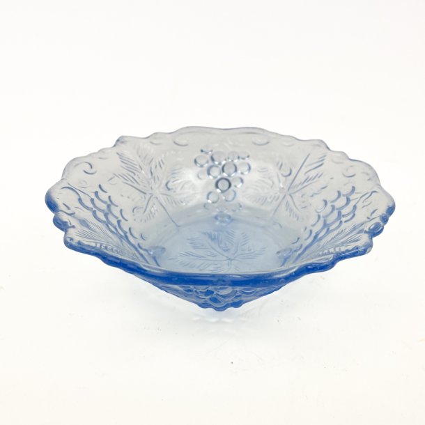 Smuk bl� vintage glassk�l