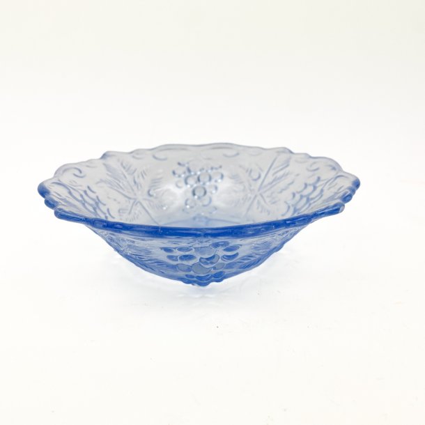 Smuk bl� vintage glassk�l