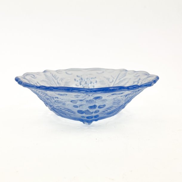 Smuk bl� vintage glassk�l