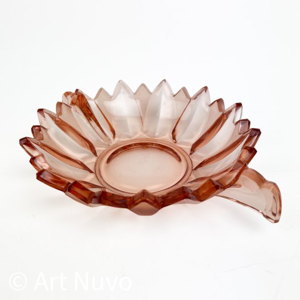 Stor rosa vintage glassk�l