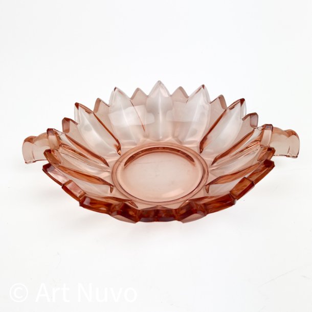 Stor rosa vintage glassk�l