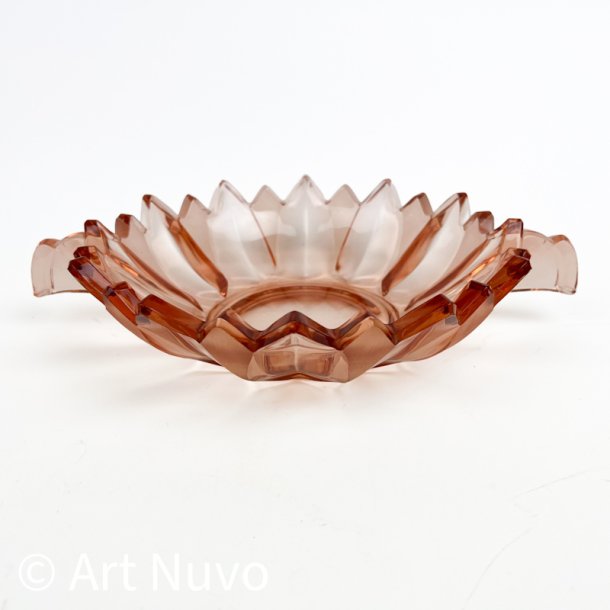 Stor rosa vintage glassk�l