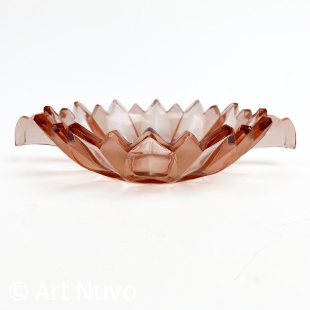 Stor rosa vintage glassk�l