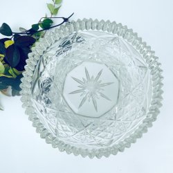 Groe Vintage Glasschale mit Sternmuster