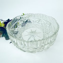 Groe Vintage Glasschale mit Sternmuster