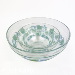 Tre blomstrede retro glassk�le