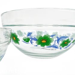 Tre blomstrede retro glassk�le