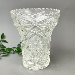 Vintage glasvase med stjernemnster