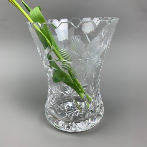 Vintage facetslebet krystalvase