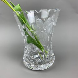 Vintage facetslebet krystalvase