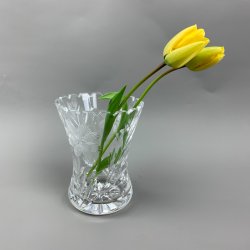 Vintage facetslebet krystalvase