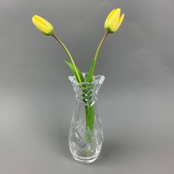 Vintage facetslebet krystalvase
