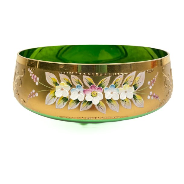 Elegant gr�n vintage glassk�l
