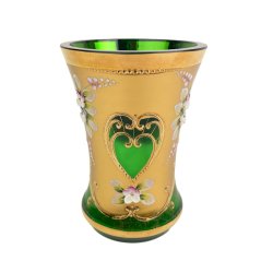 Elegant gr�n vintage glasvase