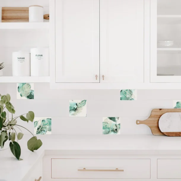 Flisestickers - Green Leaves