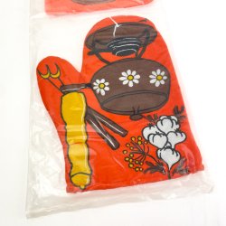 Retro grillhandske og grydelap